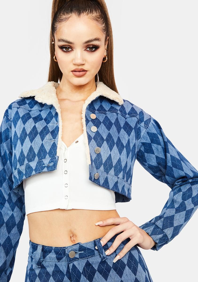 Classy Act Denim Crop Jacket sold by Dolls Kill