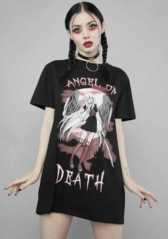Deathly Angel Oversized Tee sold by Dolls Kill