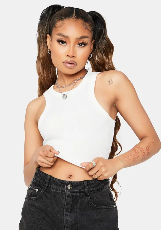 Ivory Giving It All Crop Tank Top sold by Dolls Kill