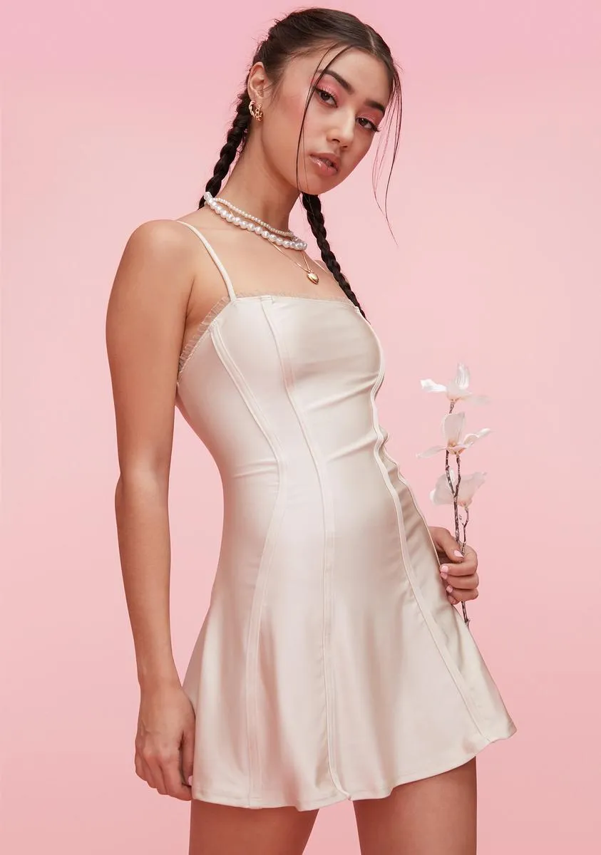 Ivory Delightful Journey Satin Corset Dress sold by Dolls Kill product image thumbnail 2