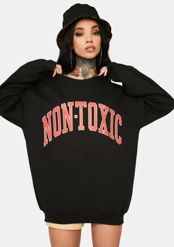 Black Non Toxic Graphic Sweatshirt sold by Dolls Kill