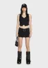 Black Roux Belted Mini Skirt sold by Dolls Kill