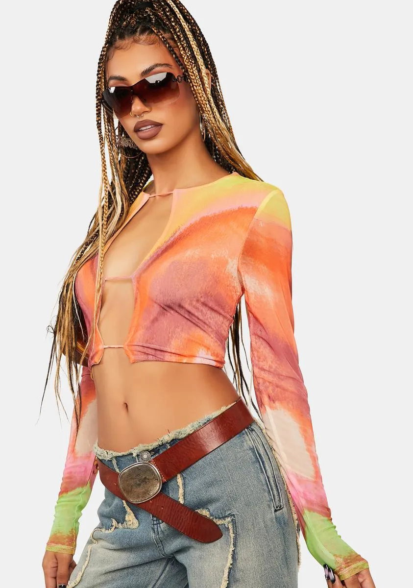 Neon Watercolor Vida Mesh Top sold by Dolls Kill product image thumbnail 2