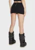 Black Roux Belted Mini Skirt sold by Dolls Kill
