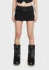 Black Roux Belted Mini Skirt sold by Dolls Kill