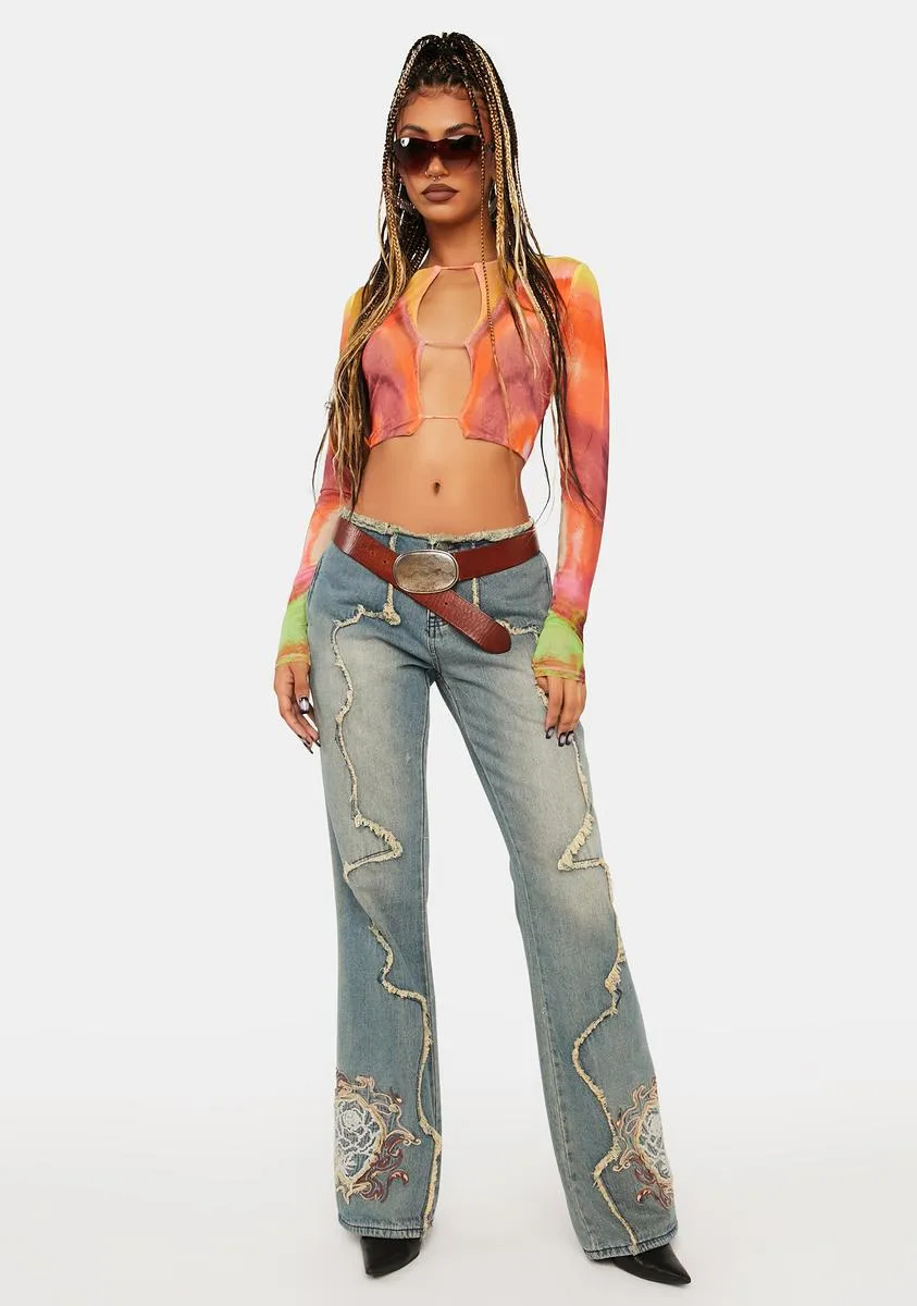 Neon Watercolor Vida Mesh Top sold by Dolls Kill product image thumbnail 3