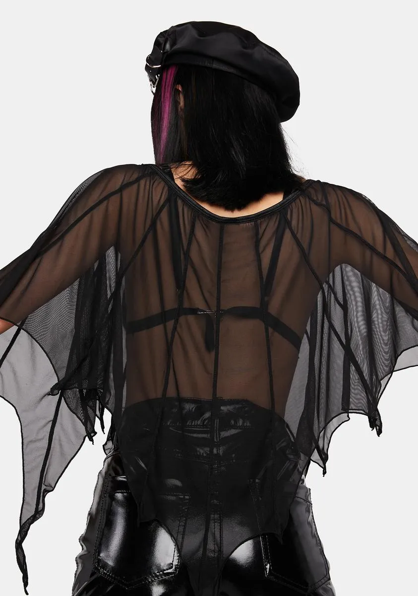 Persephone Bat Wings Layered Top sold by Dolls Kill product image thumbnail 4