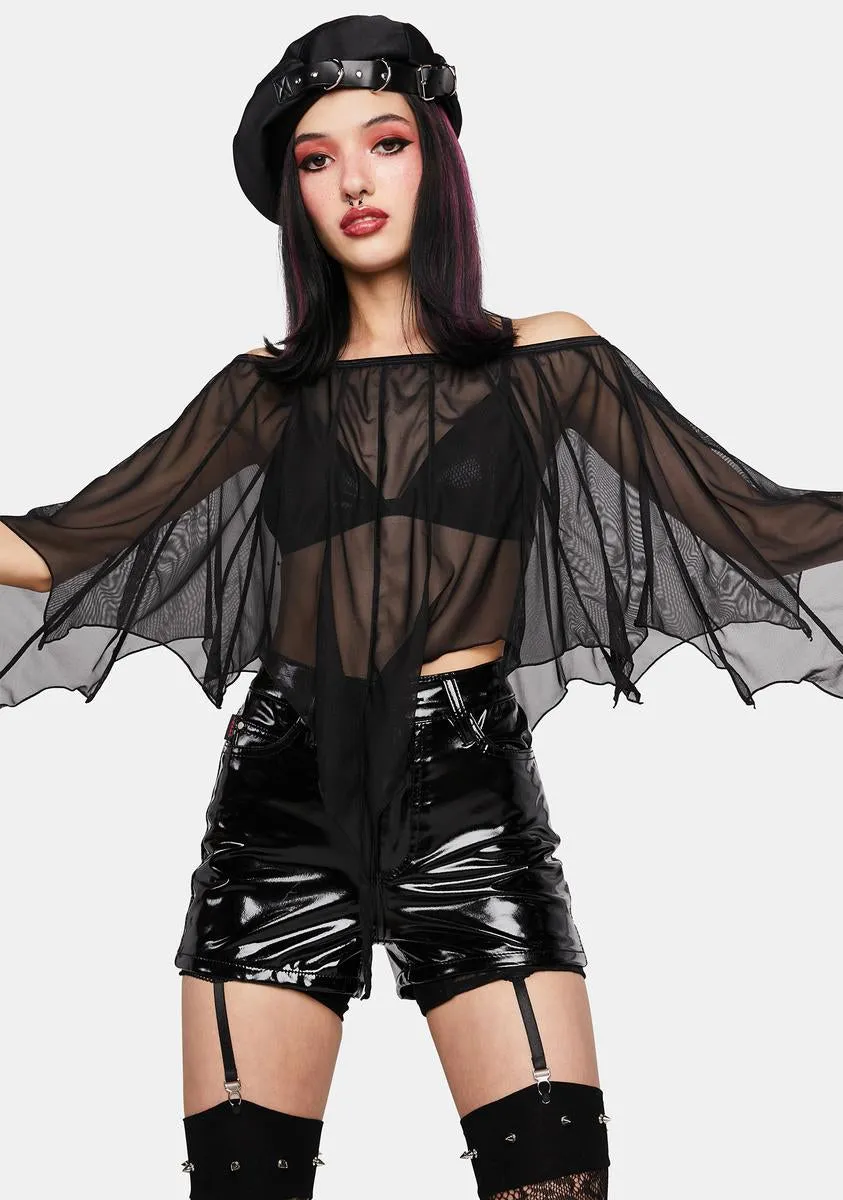 Persephone Bat Wings Layered Top sold by Dolls Kill