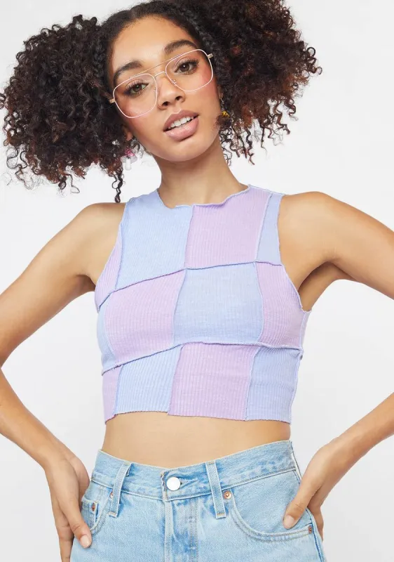 Lavender How To Succeed Crop Top sold by Dolls Kill