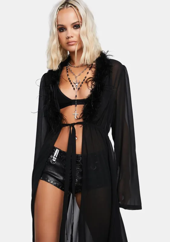 Walking On Air Marabou Robe sold by Dolls Kill