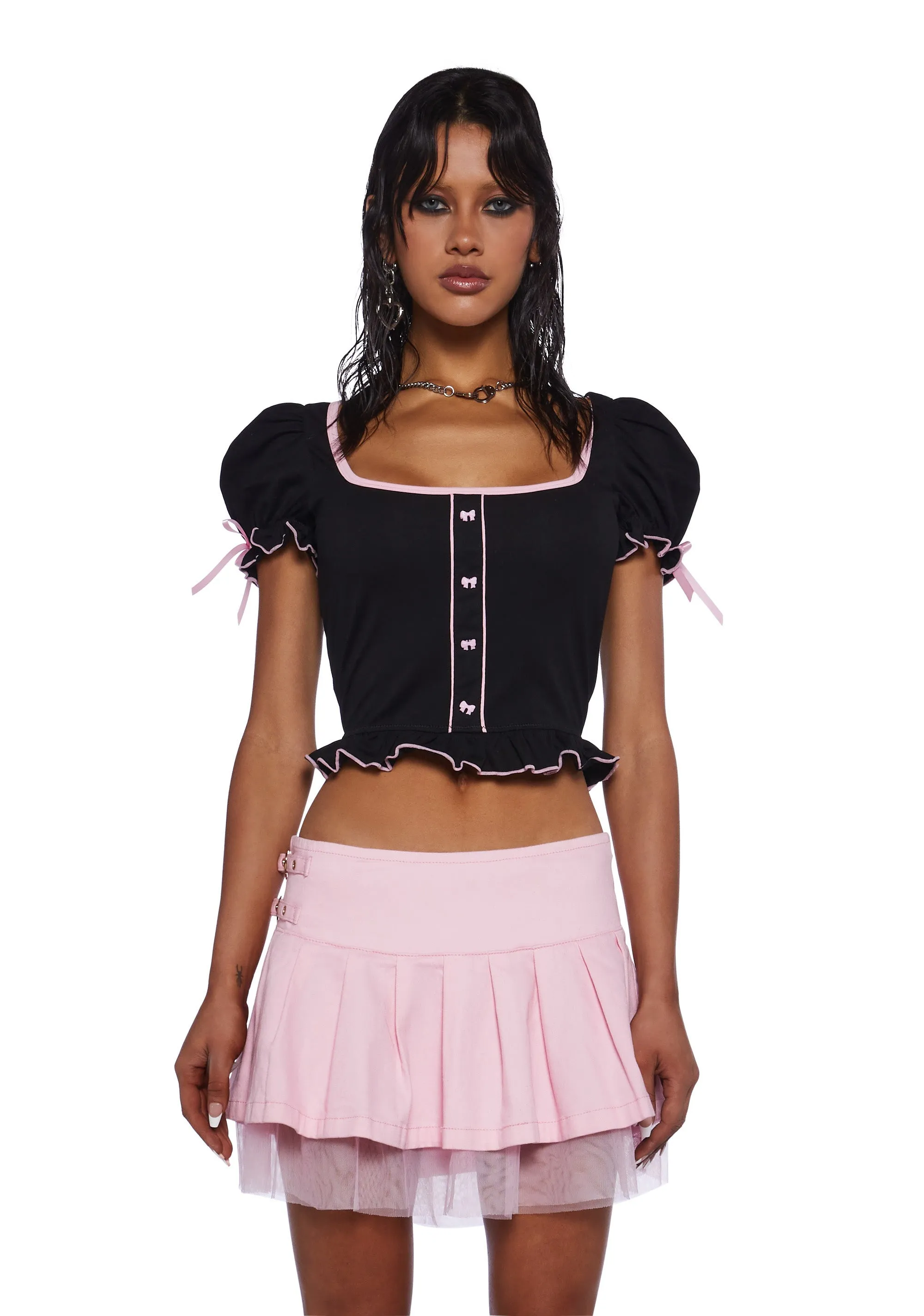 Darling Visions Short Sleeve Top sold by Dolls Kill