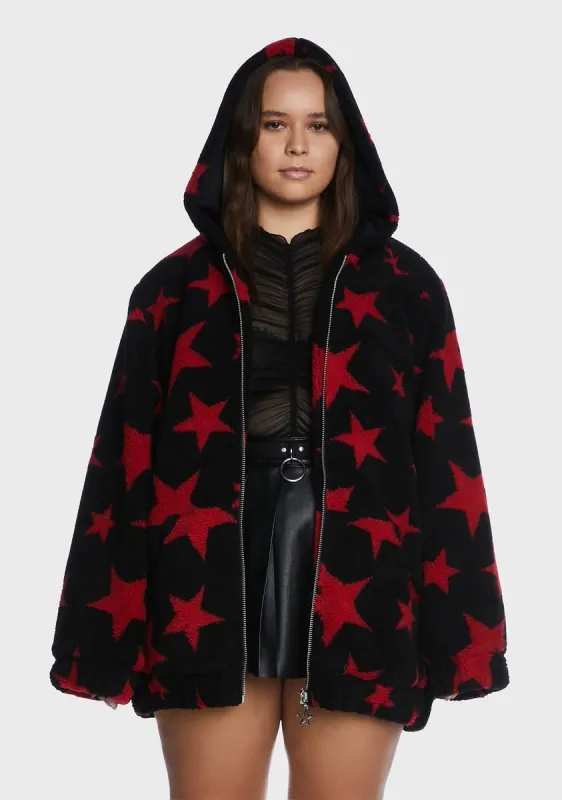 Plus Less Than Impressed Sherpa Jacket sold by Dolls Kill