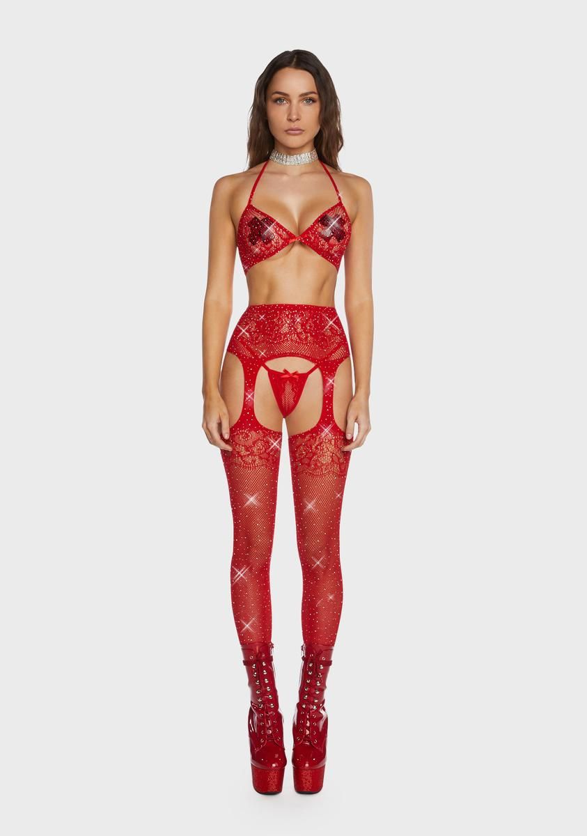 Beyond Bejeweled Lingerie Set sold by Dolls Kill