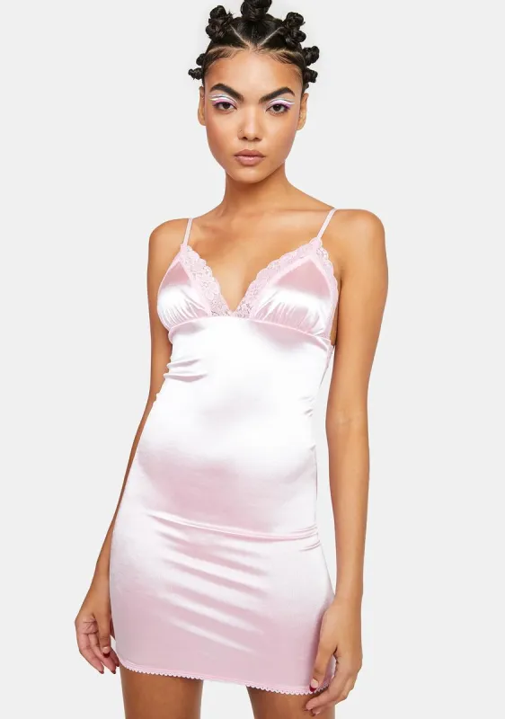 Blush Underground Nights Satin Mini Dress sold by Dolls Kill