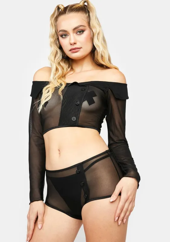 What's To Come Mesh Lingerie Set sold by Dolls Kill