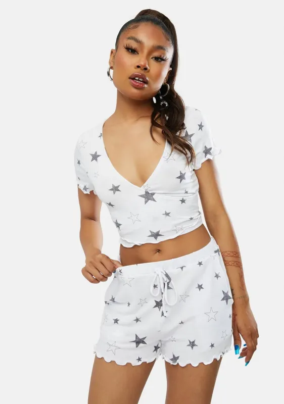 Text Ur Ex Star Lettuce Hem Crop Top sold by Dolls Kill