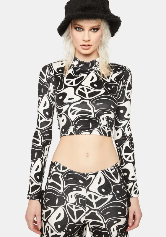 Yin Yang Velour Open Back Top sold by Dolls Kill