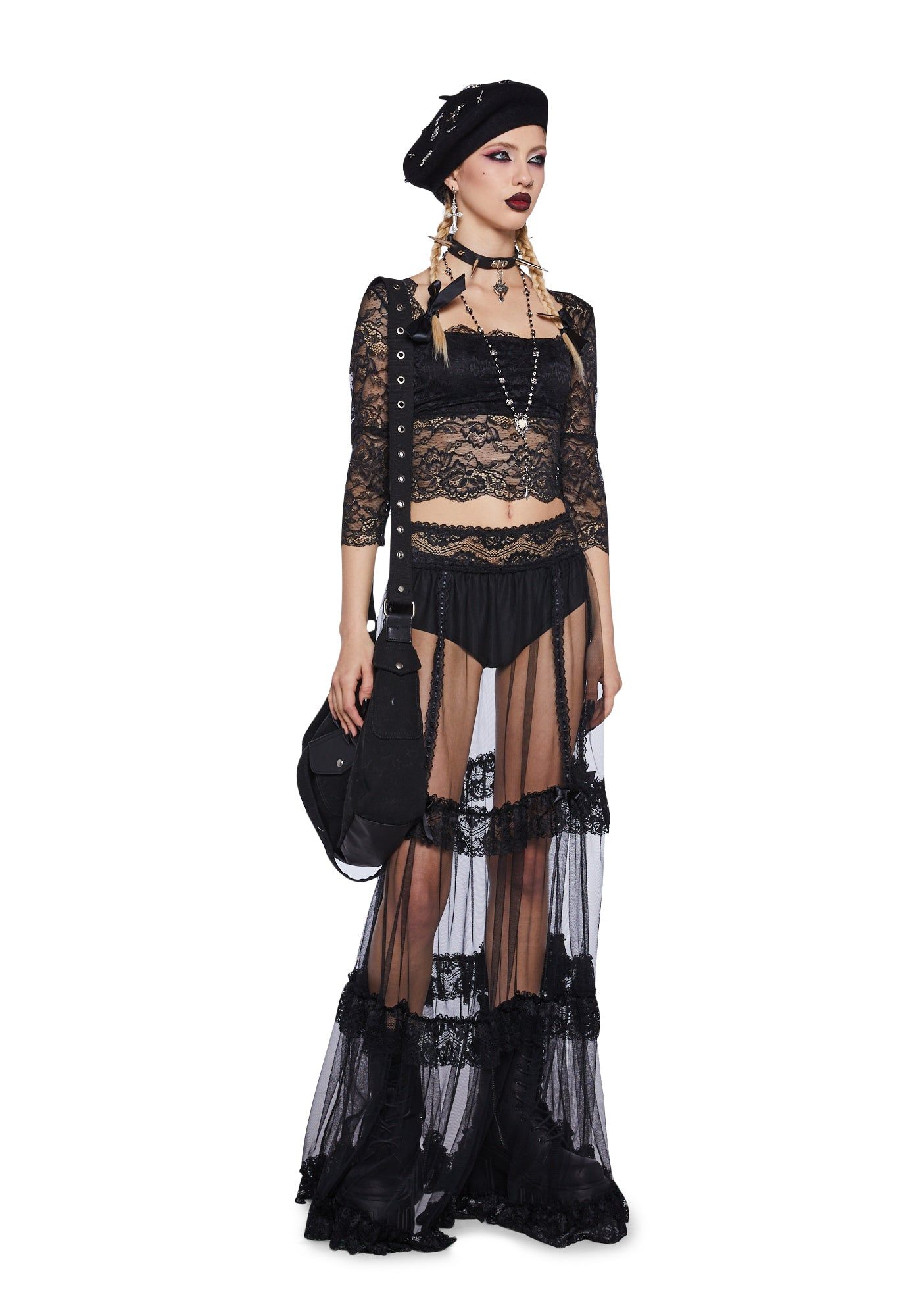 Graveyard Glam Crop Top sold by Dolls Kill product image thumbnail 2