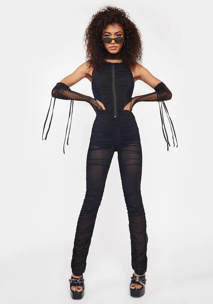 Tear U Apart Ruched Catsuit sold by Dolls Kill product image thumbnail 3