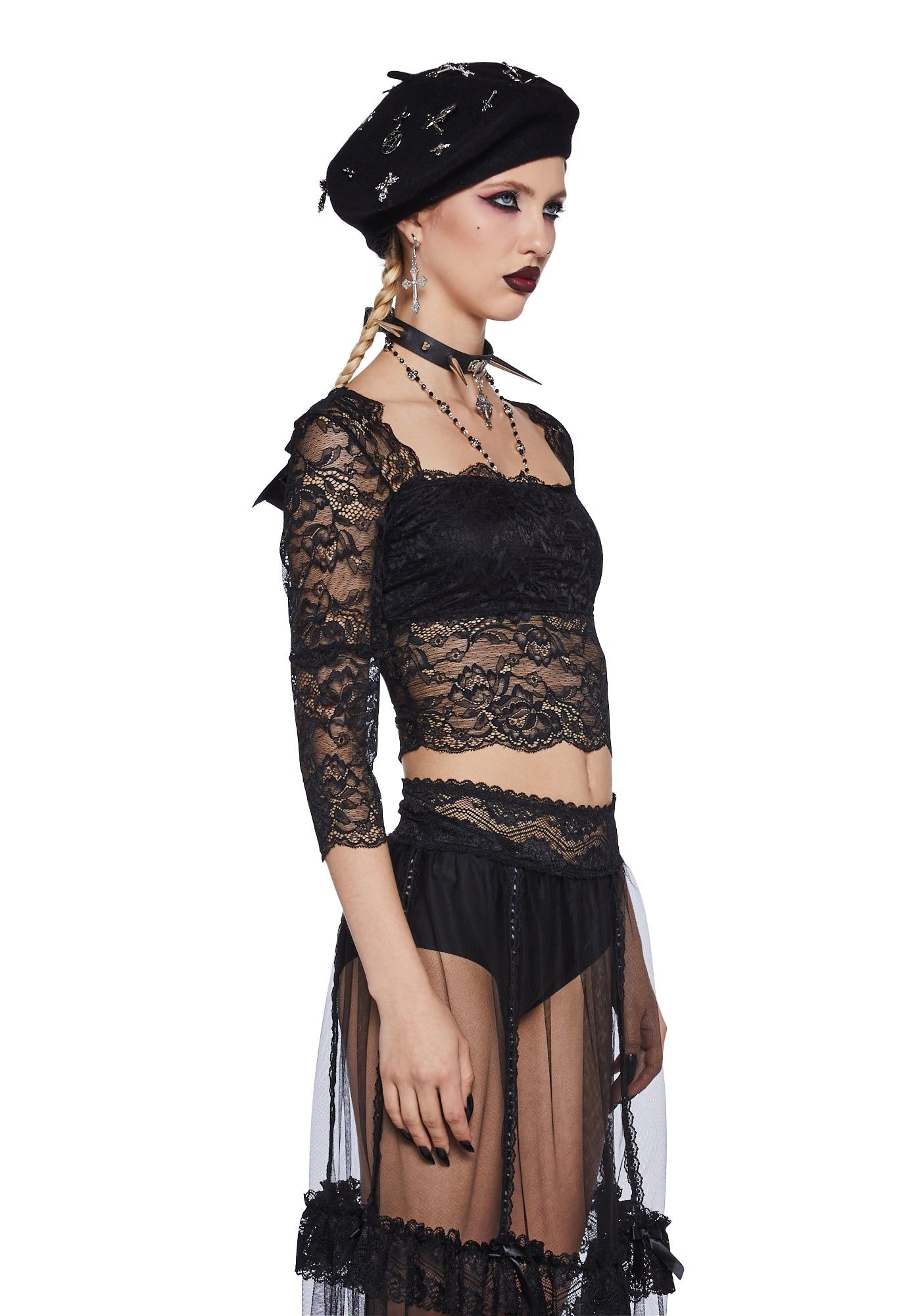 Graveyard Glam Crop Top sold by Dolls Kill product image thumbnail 3