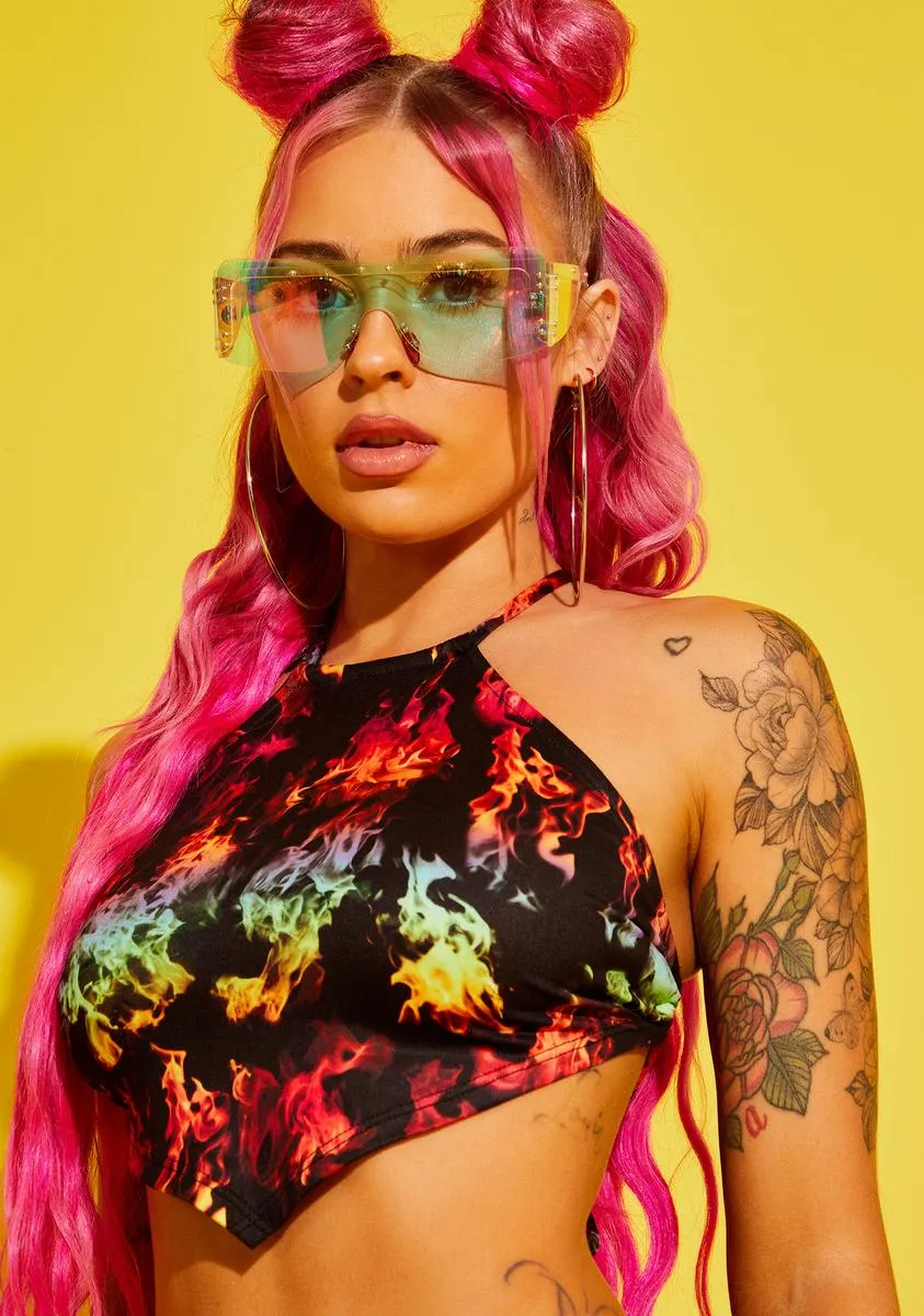 Stay Vibrant Halter Crop Top sold by Dolls Kill product image thumbnail 2