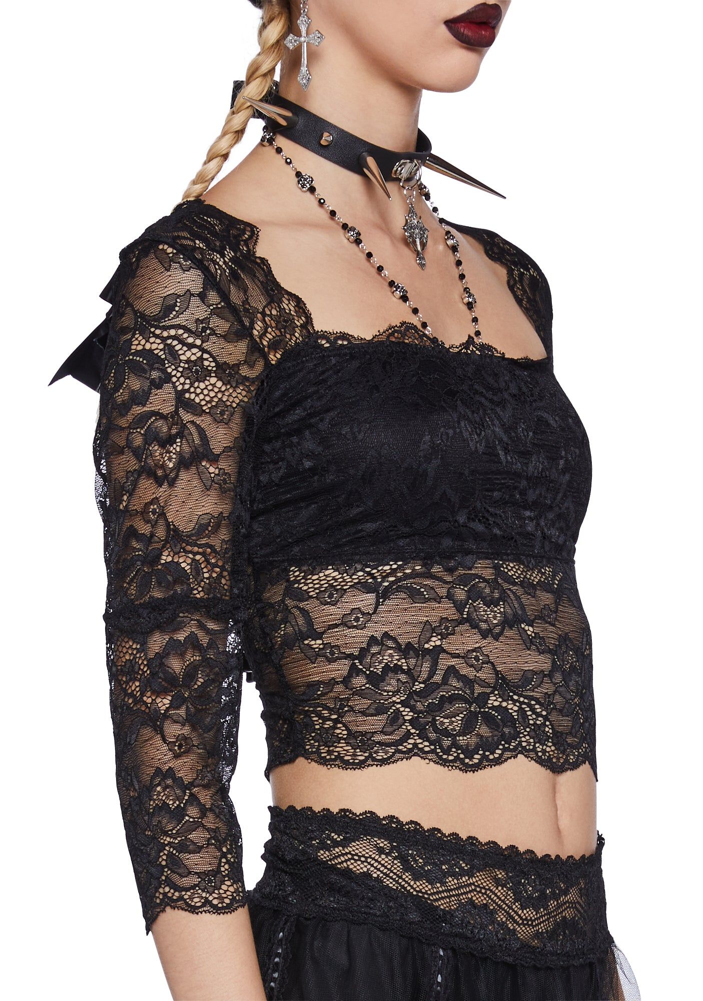 Graveyard Glam Crop Top sold by Dolls Kill product image thumbnail 5