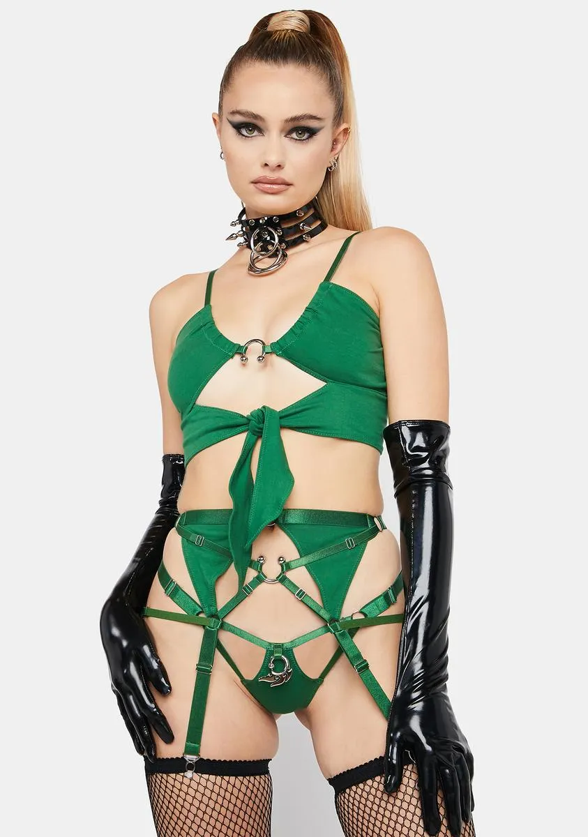Green Wrap Around Bralette Top sold by Dolls Kill