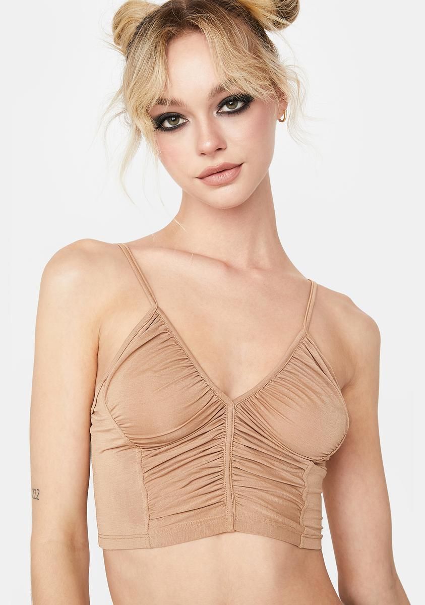 Air Kisses Ruched Crop Top sold by Dolls Kill