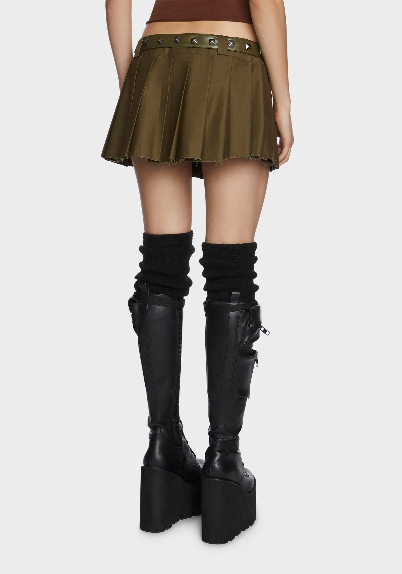 The Potential Micro Mini Skirt - Olive sold by Dolls Kill product image thumbnail 2