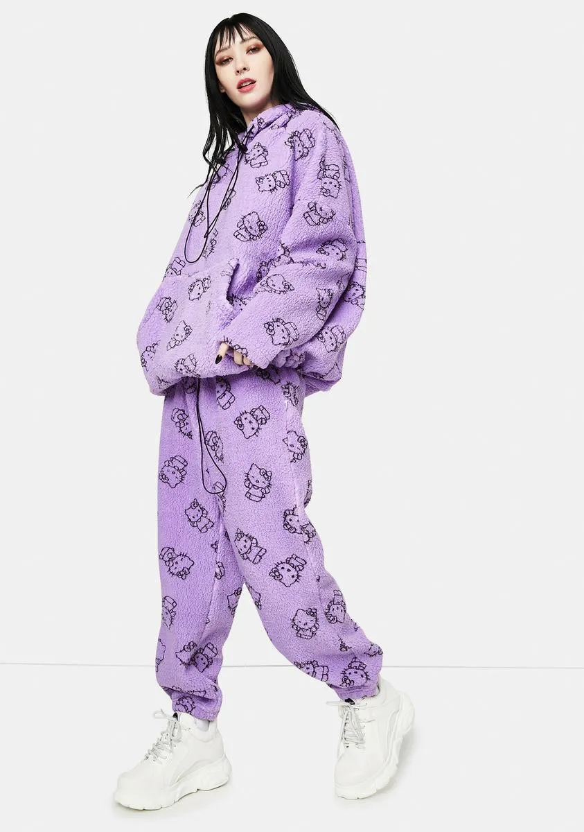 Purple Hello Kitty Printed Fleece Joggers sold by Dolls Kill product image thumbnail 2