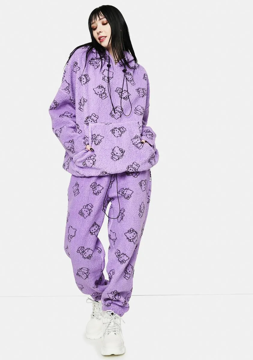 Purple Hello Kitty Printed Fleece Joggers sold by Dolls Kill product image thumbnail 3