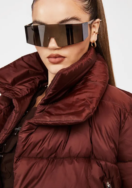 Cheat Sheet Cropped Puffer Coat sold by Dolls Kill