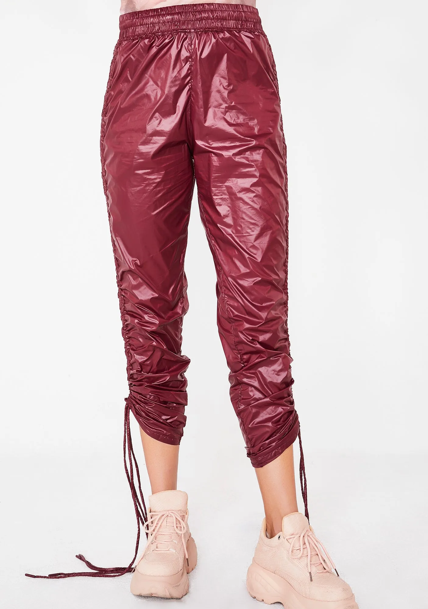 Merlot Trap House Ruched Trousers sold by Dolls Kill product image thumbnail 3