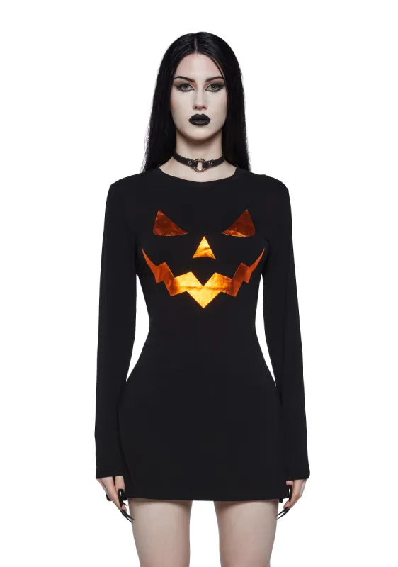 Wicked Thots Pumpkin Mini Dress sold by Dolls Kill