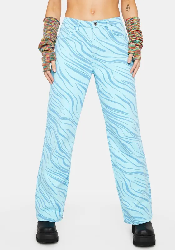 Swirl Print Mid Rise Baggy Boyfriend Jeans sold by Dolls Kill