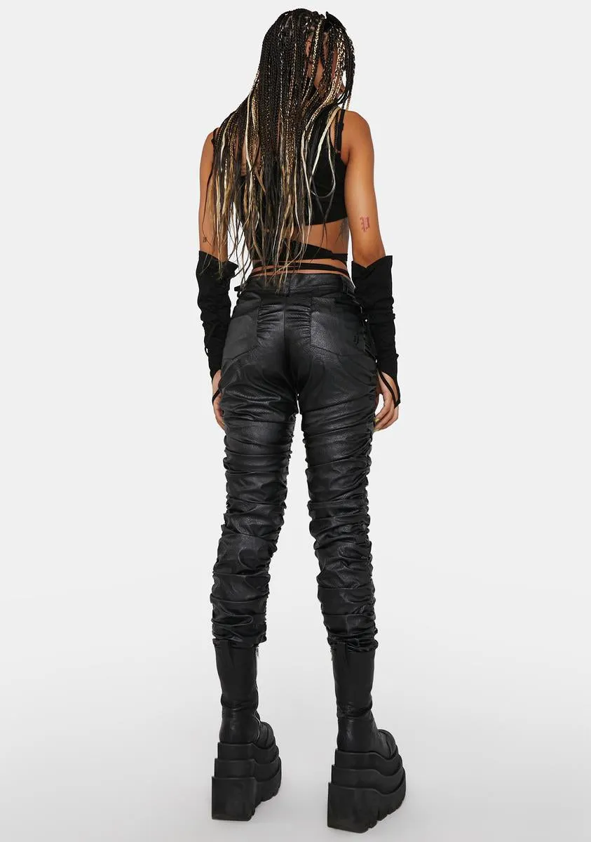 Compression Ruched Vegan Leather Pants sold by Dolls Kill product image thumbnail 4