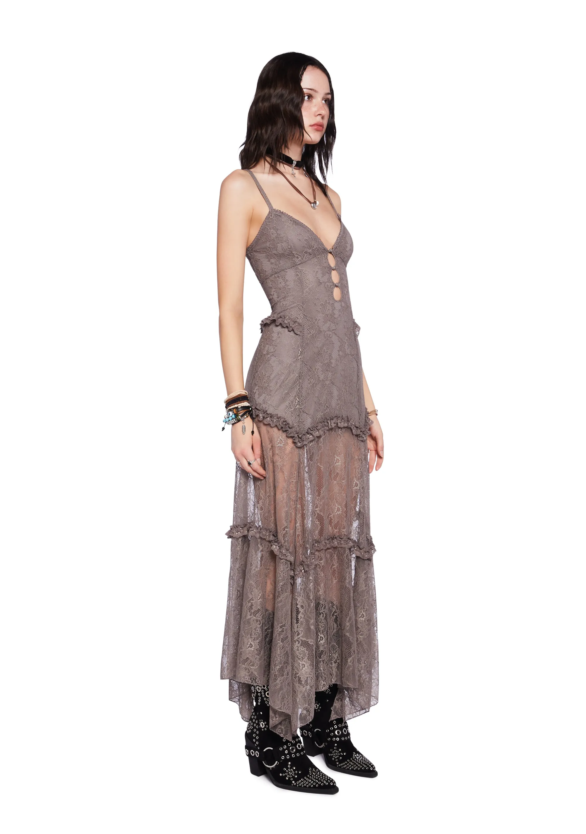 Imagined West Maxi Dress - Brown sold by Dolls Kill product image thumbnail 3