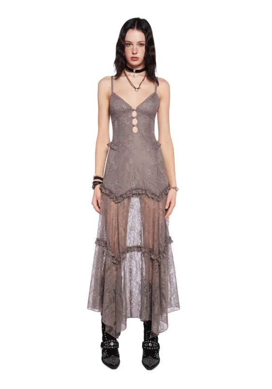 Imagined West Maxi Dress - Brown sold by Dolls Kill