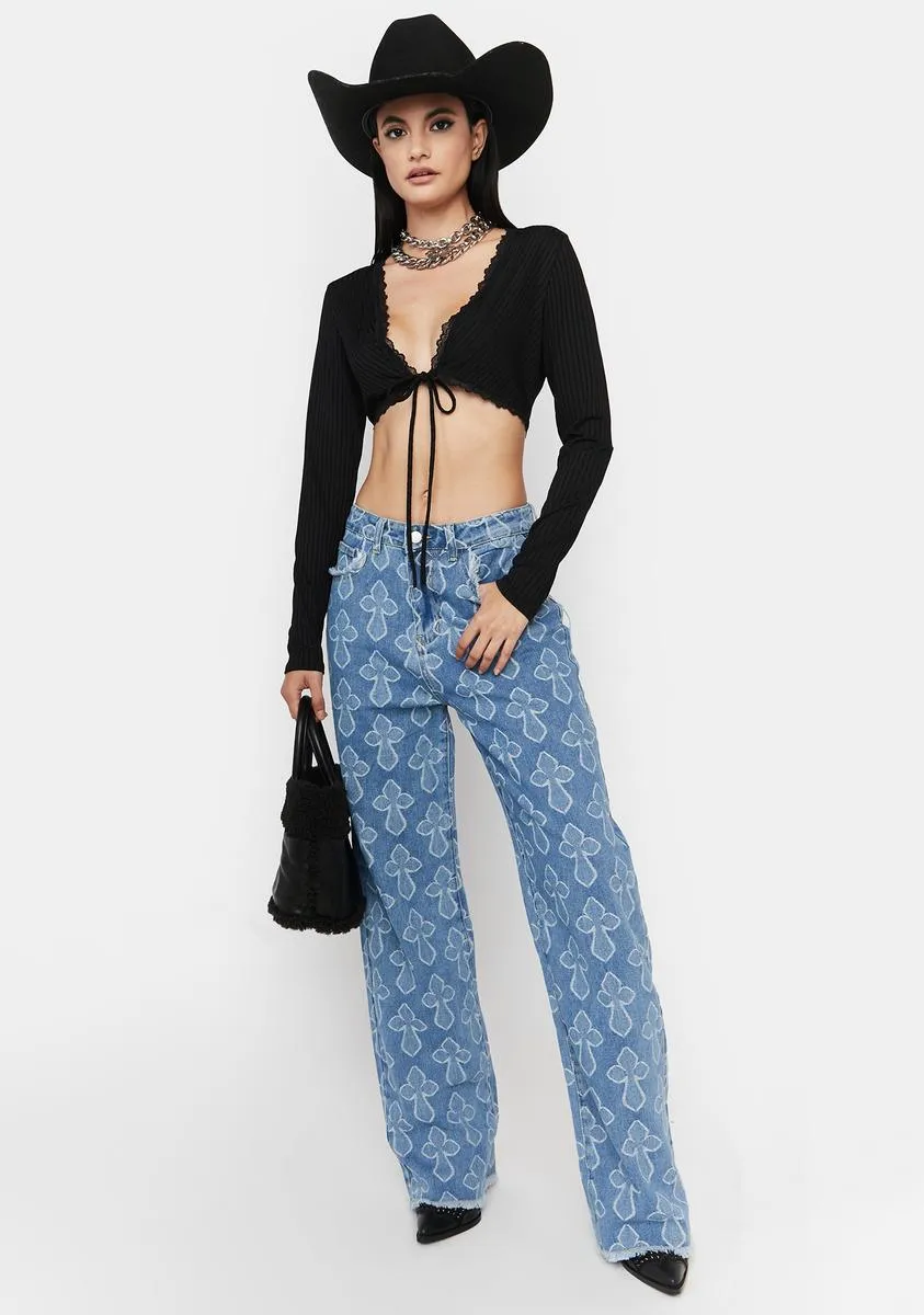 Love You Too Long Sleeve Crop Top sold by Dolls Kill product image thumbnail 3