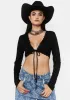 Love You Too Long Sleeve Crop Top sold by Dolls Kill