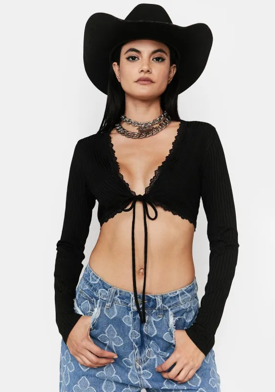 Love You Too Long Sleeve Crop Top sold by Dolls Kill