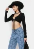 Love You Too Long Sleeve Crop Top sold by Dolls Kill