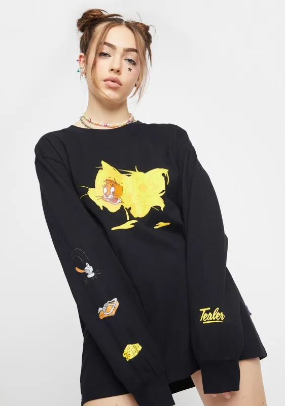 X Tom And Jerry Long Sleeve Cheese Tee sold by Dolls Kill