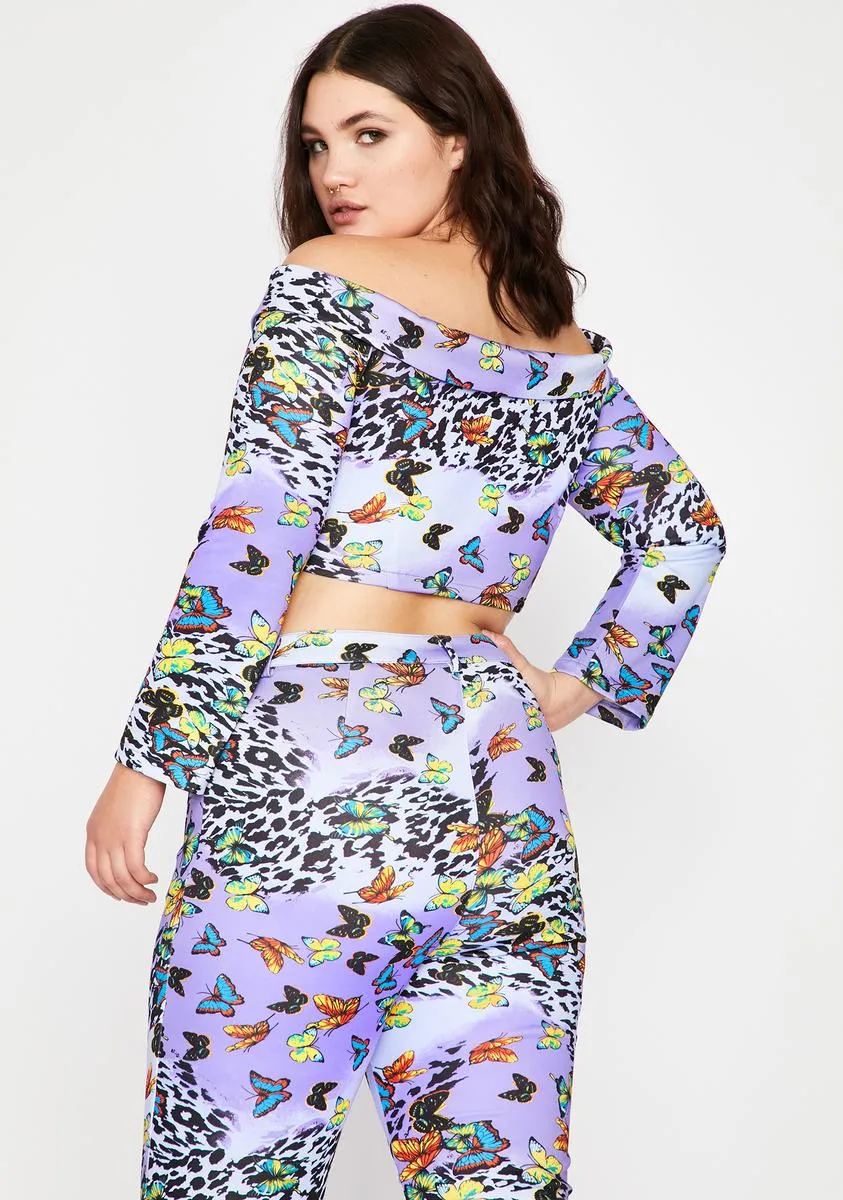 Lilac Her Wild Fusion Crop Top sold by Dolls Kill product image thumbnail 4