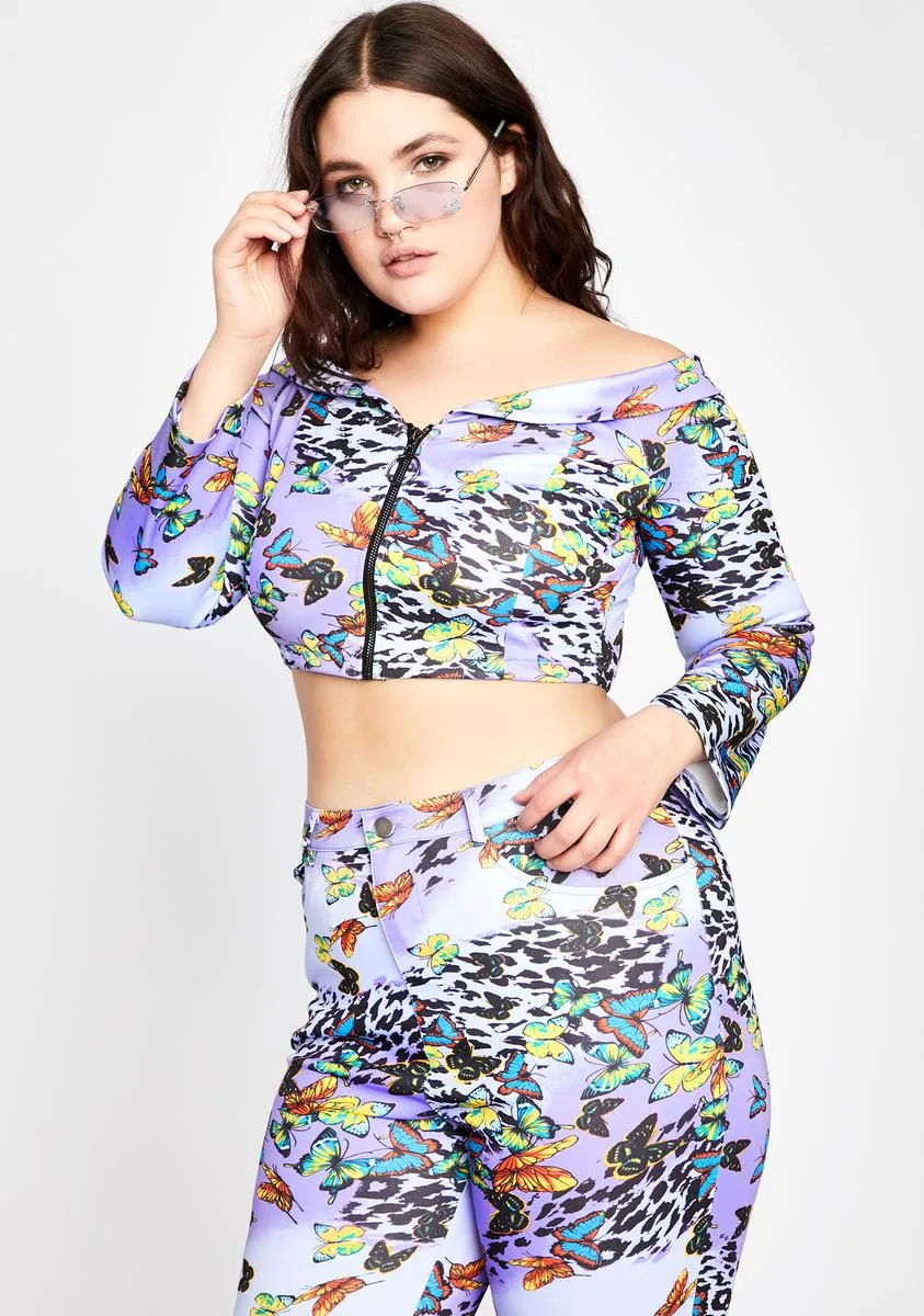 Lilac Her Wild Fusion Crop Top sold by Dolls Kill product image thumbnail 2