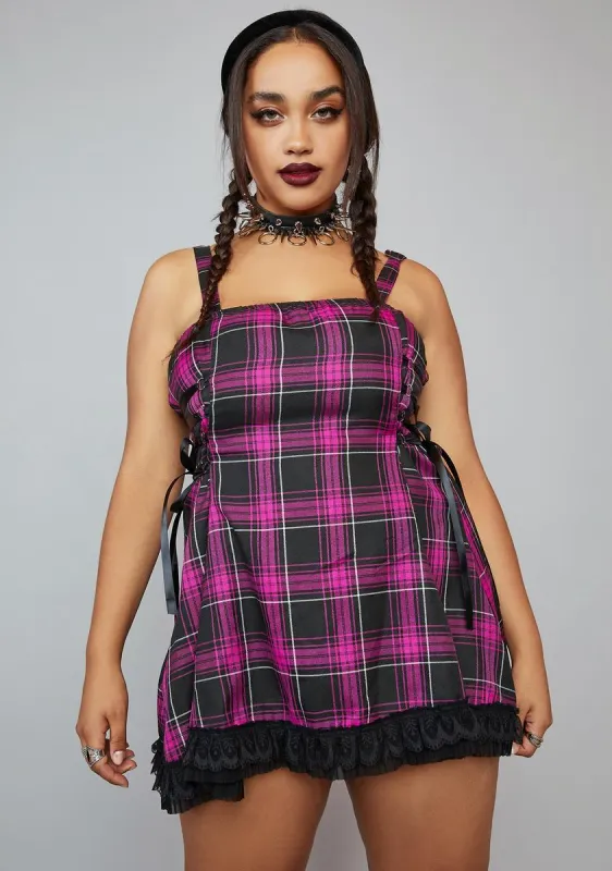 Plus Diva Charm School Dropout Plaid Dress sold by Dolls Kill