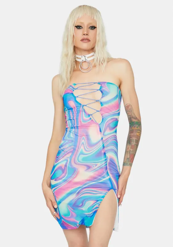 Marble Madness Halter Mini Dress sold by Dolls Kill