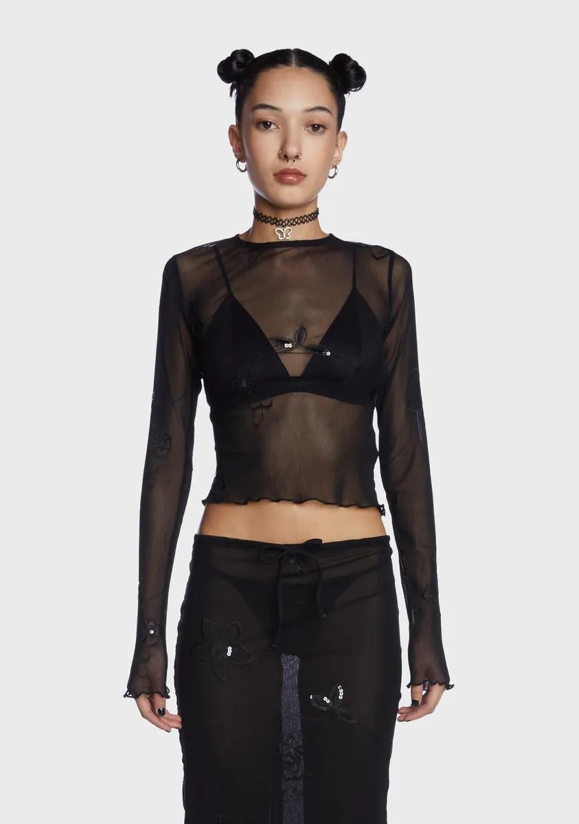 Tough Exterior Sheer Crop Top sold by Dolls Kill