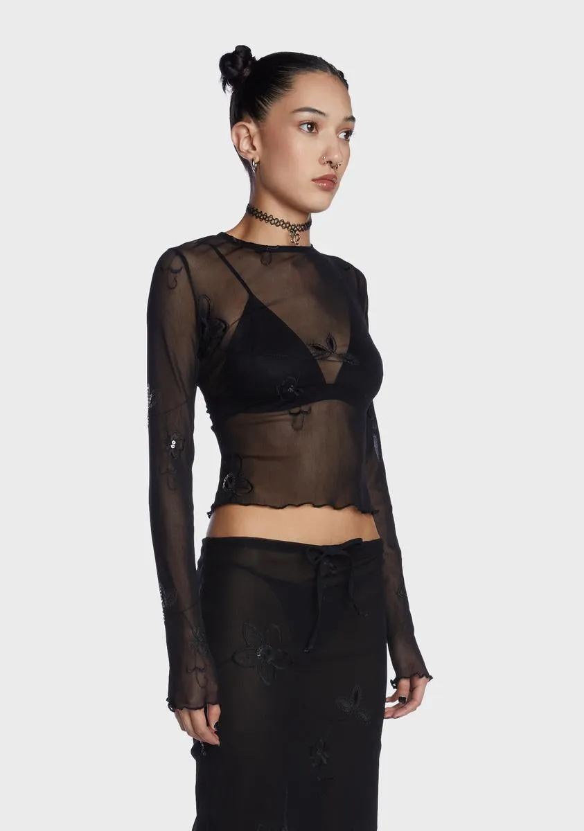 Tough Exterior Sheer Crop Top sold by Dolls Kill product image thumbnail 3