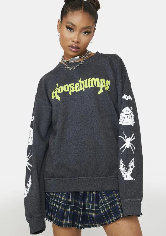 Goosebumps Spooky Sleeves Crewneck Sweater sold by Dolls Kill